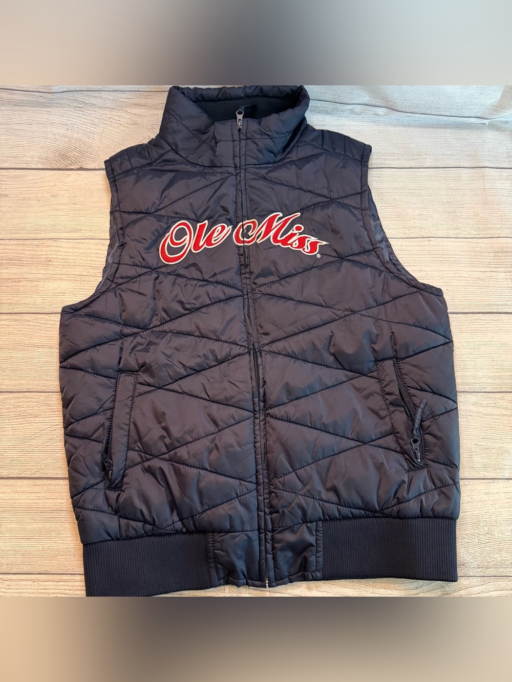 Navy Ole Miss Quilted Puffer Vest